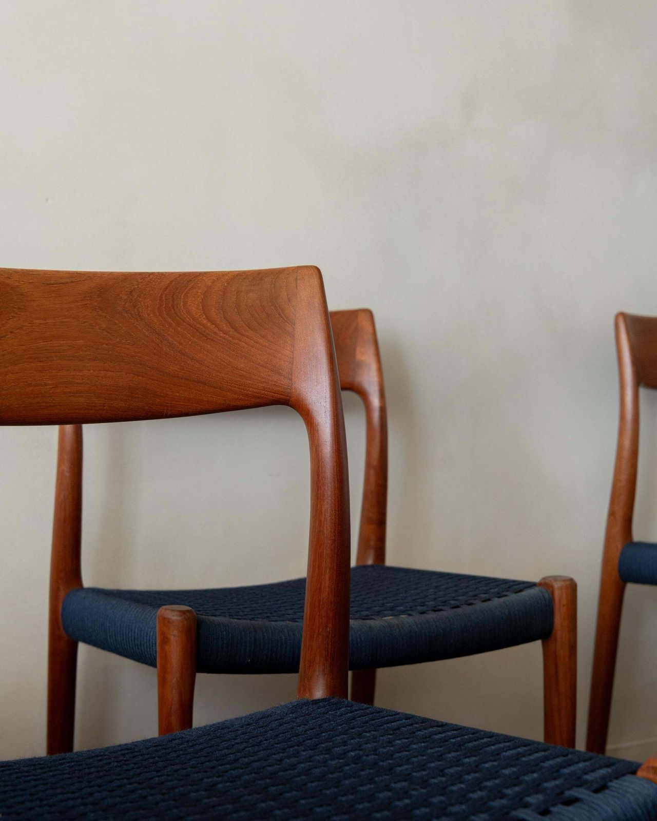 photo furniture Mid Century Modern Teak Dining Chairs Model 77 By Niels Otto Møller, 1960s