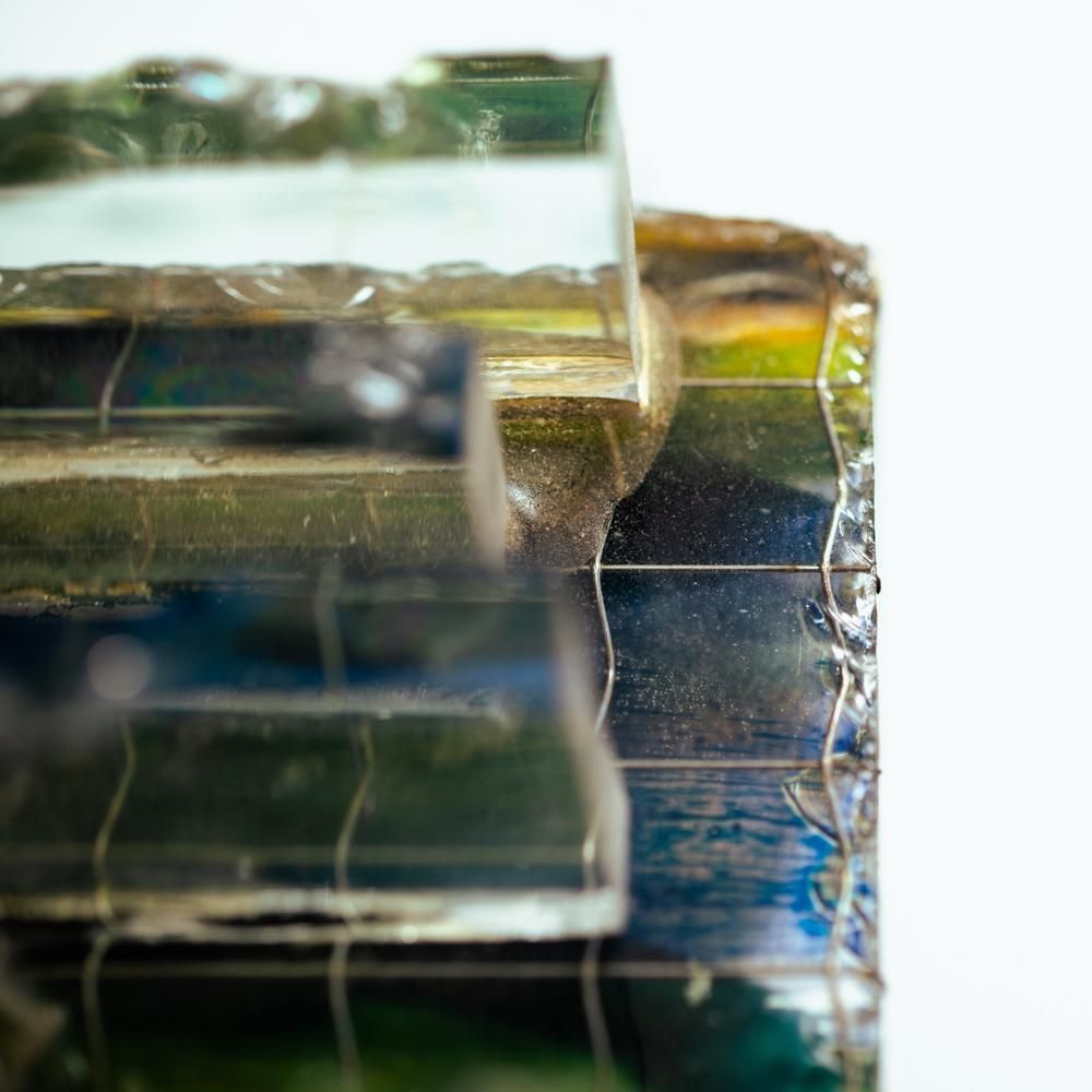 Dutch Brutalist Glass All Sconce "Chartres"By Willem Van Oyen For Raak, 196os photo vintage