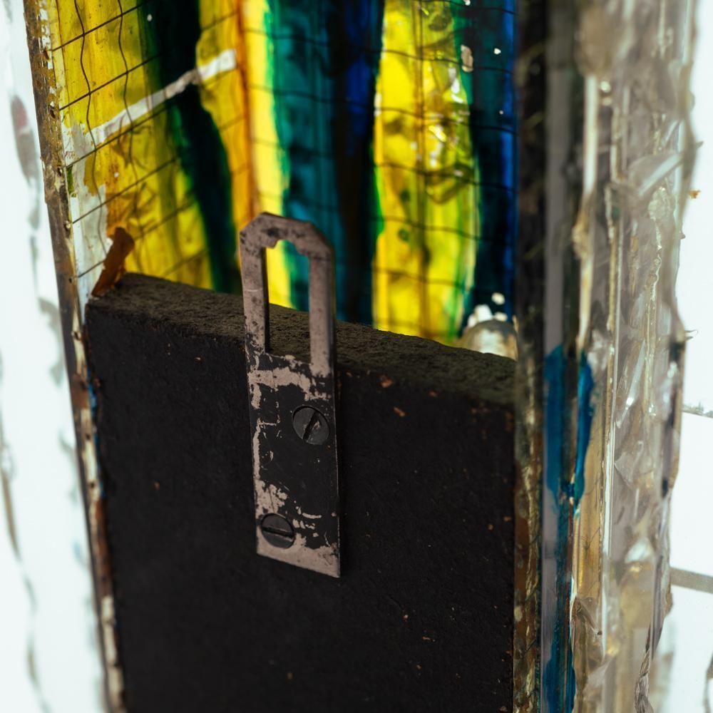 photo for sale Dutch Brutalist Glass All Sconce "Chartres"By Willem Van Oyen For Raak, 196os