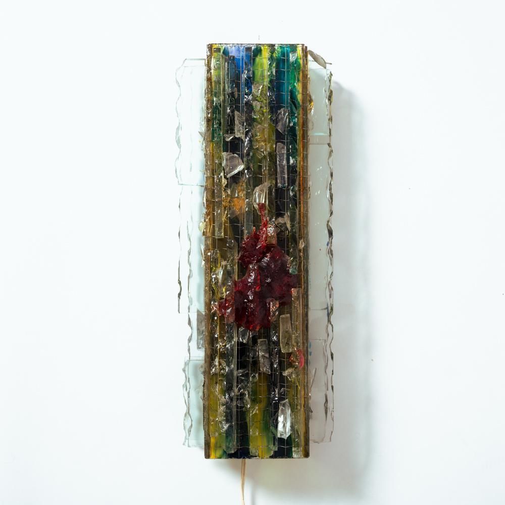 Lighting Dutch Brutalist Glass All Sconce "Chartres"By Willem Van Oyen For Raak, 196os photo