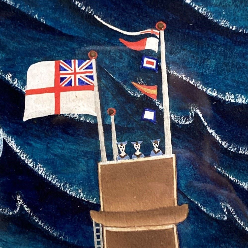 Naive Maritime Watercolour   Hms Lion photo vinterior