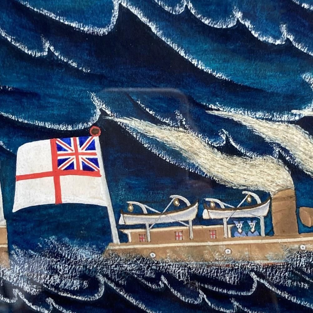 Naive Maritime Watercolour   Hms Lion photo buy