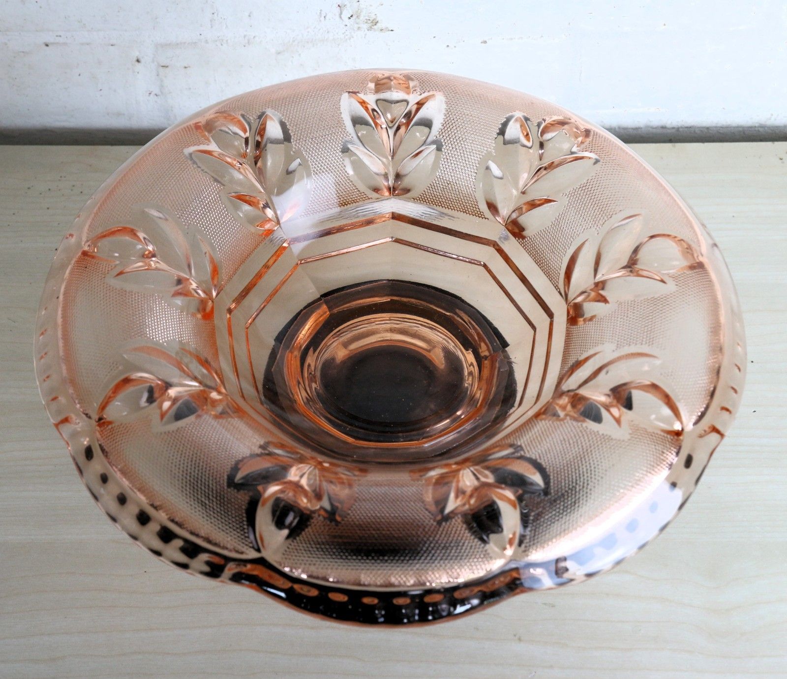 Home Decor Art Deco Glass Centrepiece By Walther & Sohne Arabella Figure In Pink 1930s photo