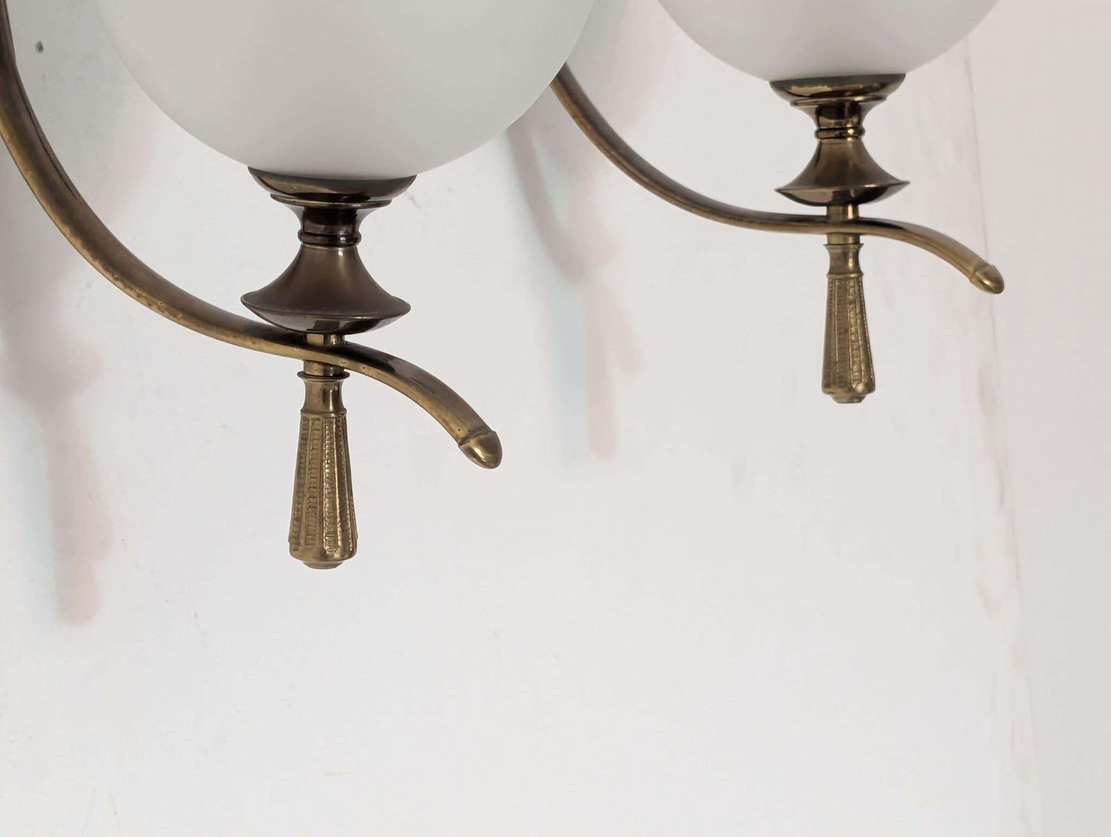 Mid Century Italian Murano Glass Sconces Wall Lights In Glass Brass, 1960s photo for sale