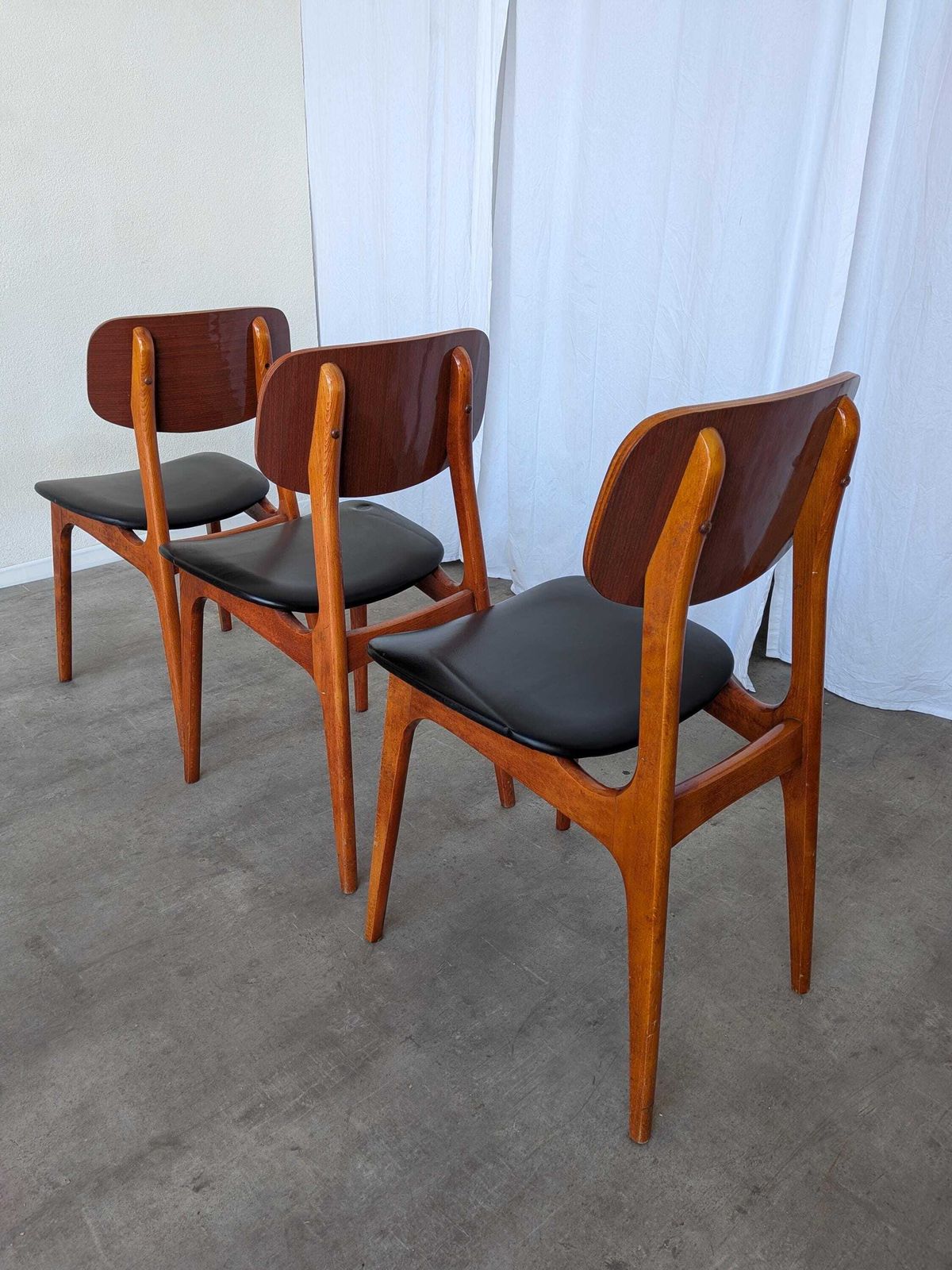 photo furniture Set Of 3 Vintage Stol Kamnik Dining Chair: 1970s Yugoslavian Mid Century Modern