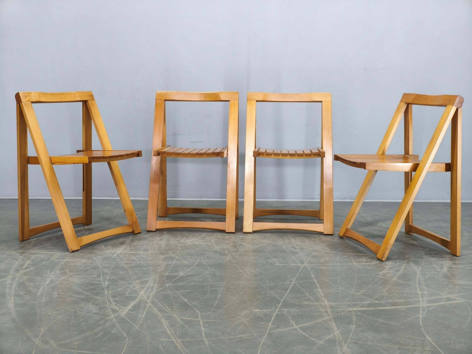 Lot de 4 chaises pliantes Trieste par Aldo Jacober pour Alberto Bazzani photo furniture