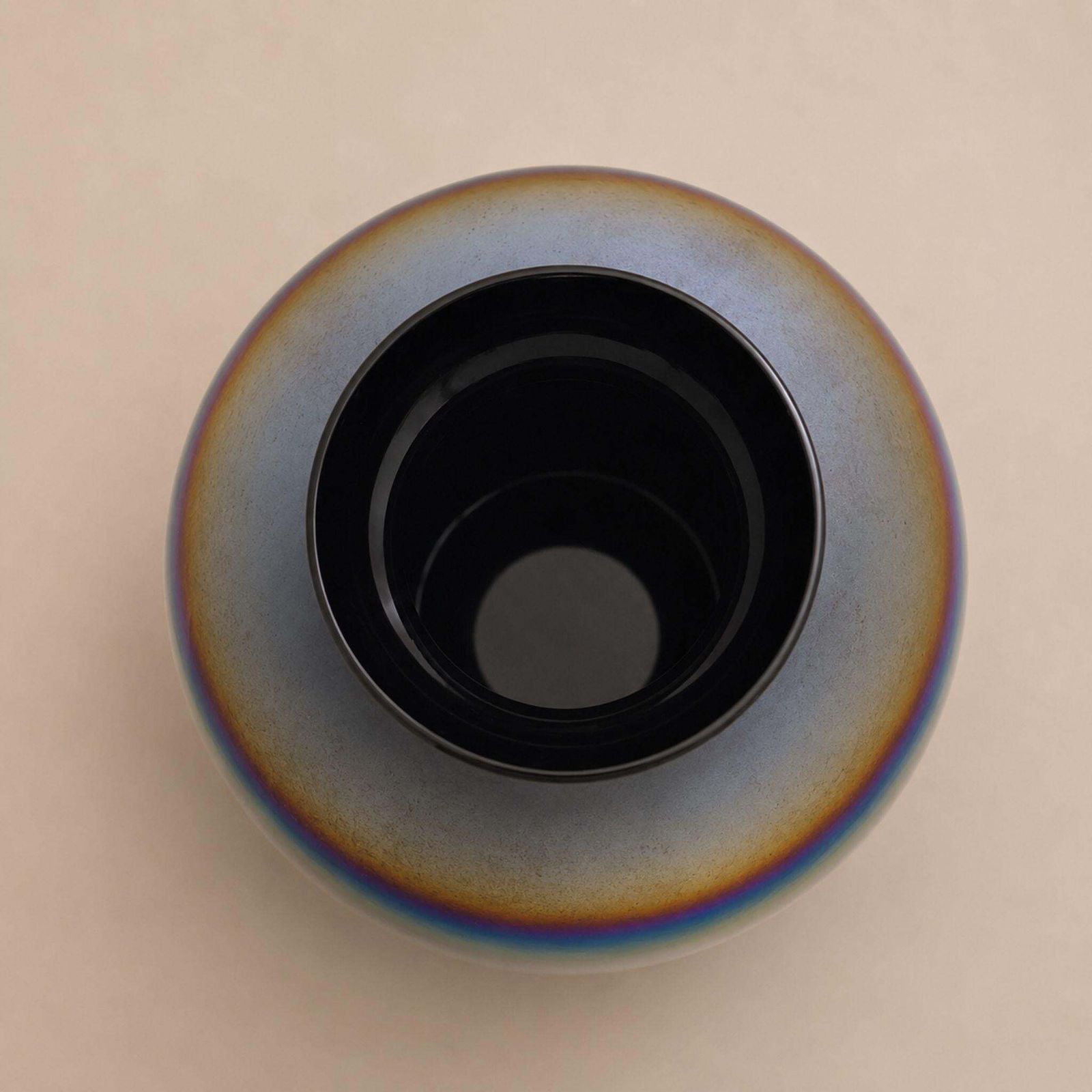 Italian In Style Of Venini Vase Murano Glass Holographic Iridescent, 1970s photo vintage