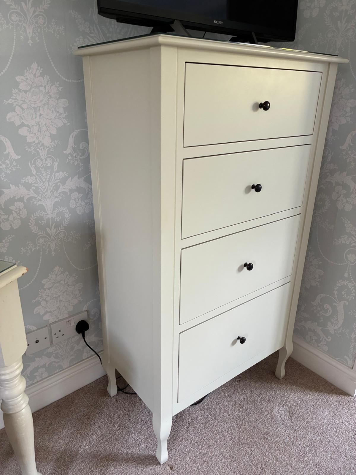 Laura Ashley Rosalind Tall Chest Of Drawers Soft Ivory photo for sale