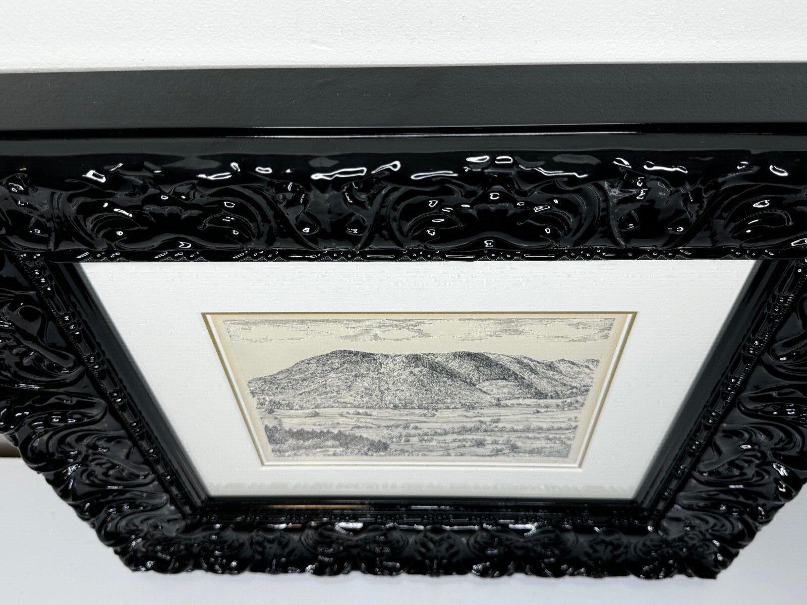 Mid Century Pen Ink Drawing Low Fell From Lanthwaite Hill Lake District Signed By Alfred Wainwright photo vintage