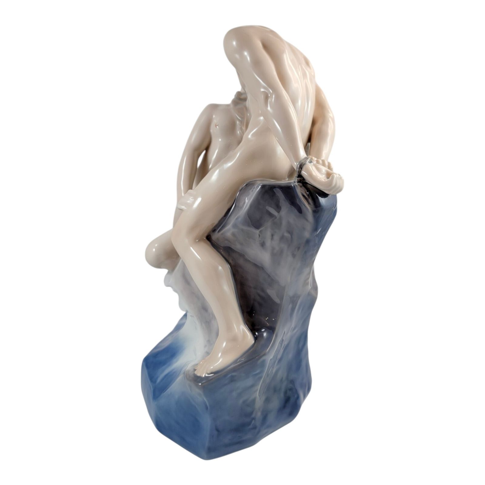 Royal Copenhagen “Wave And Rock” Porcelain Sculpture By Theodor Lundberg, Denmark, 1968 photo for sale