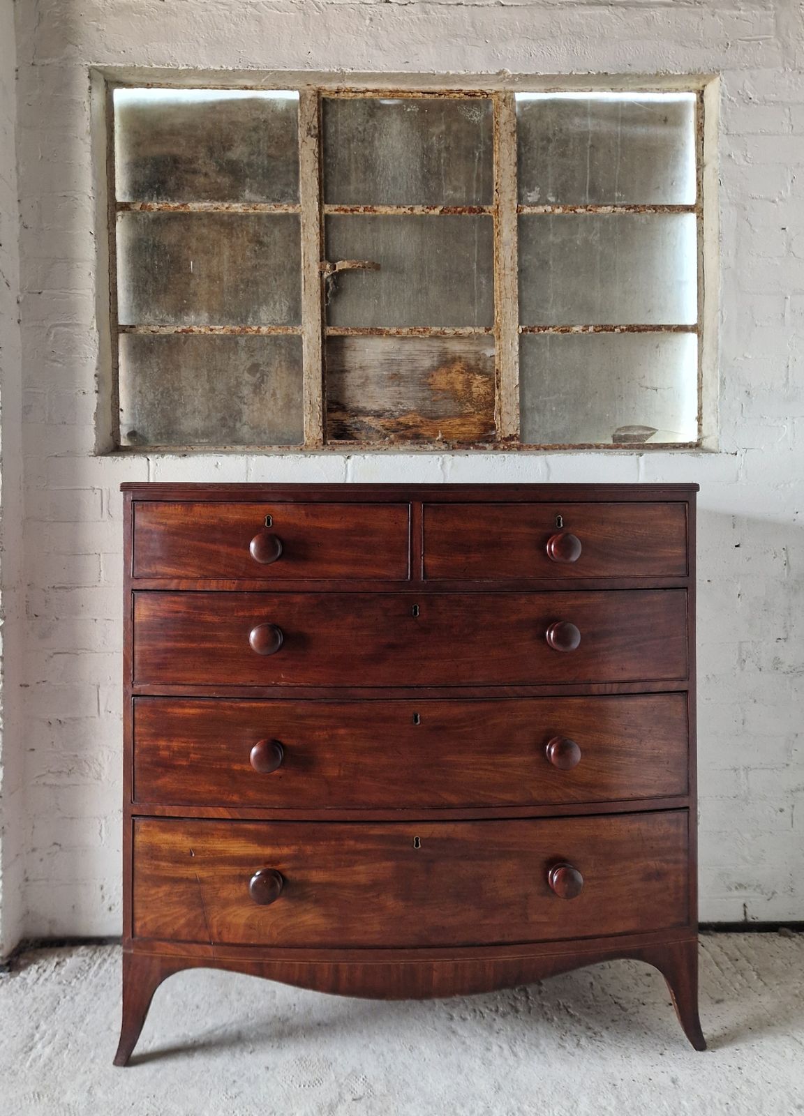 Antique Bowfront Chest Of Drawers