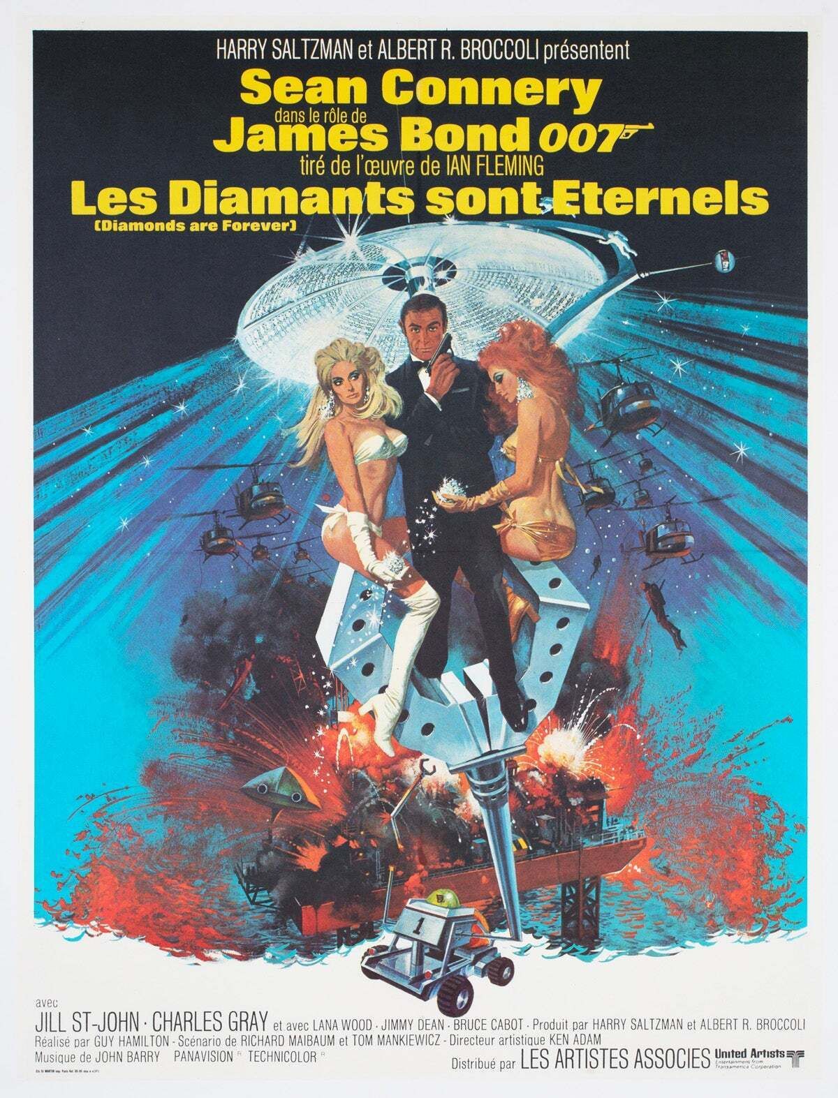 Diamonds Are Forever 1971 French Moyenne Film Poster Robert Mcginnis