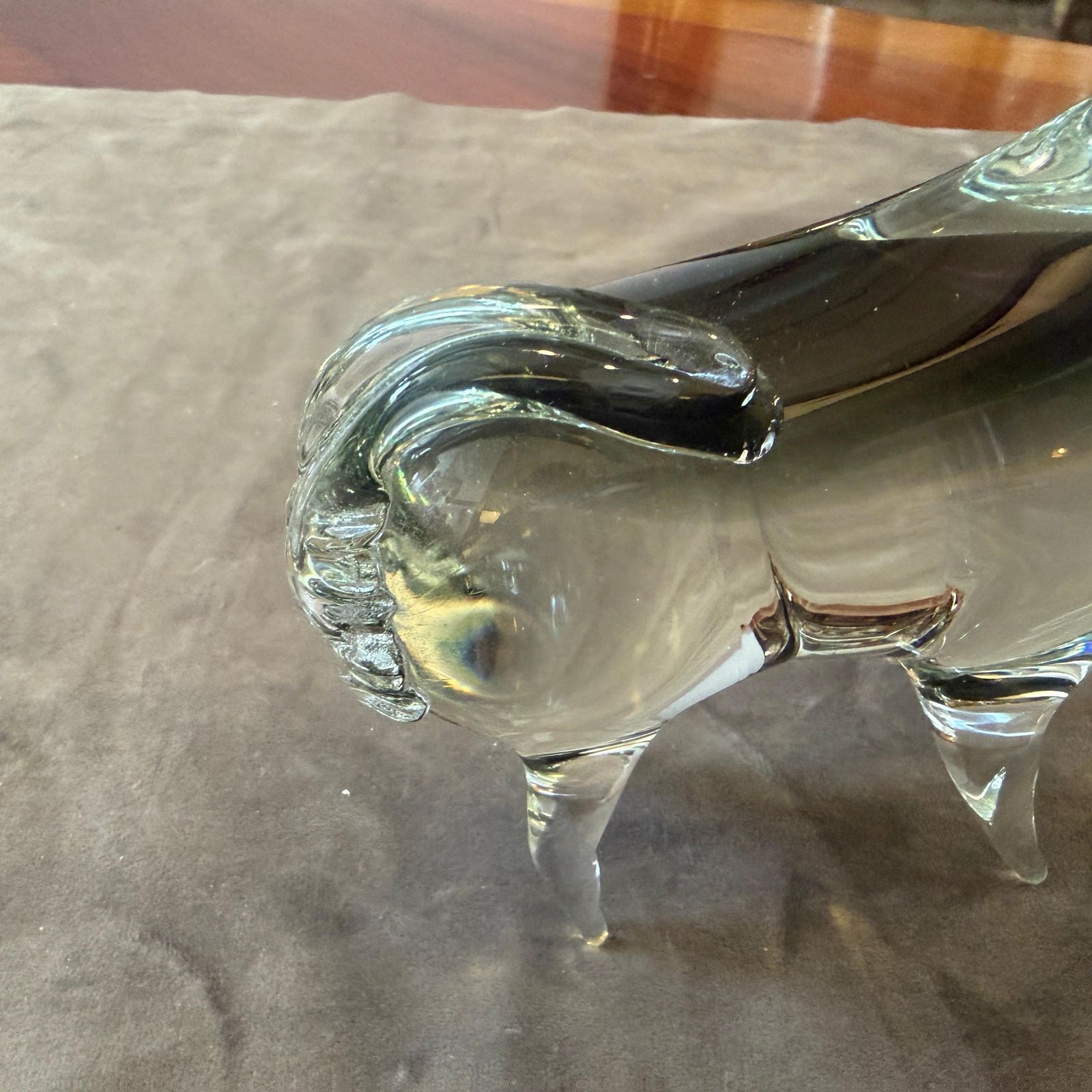 1980s Modern Gray And Black Murano Glass Bull By Vincenzo Nason photo 387.0