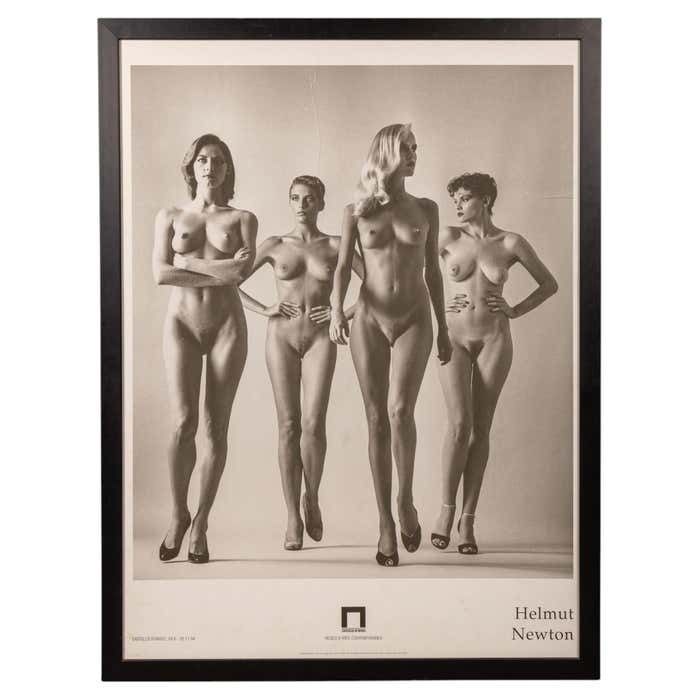 Vintage 20thc French They Are Coming Framed Poster By Helmut Newton C.1994
