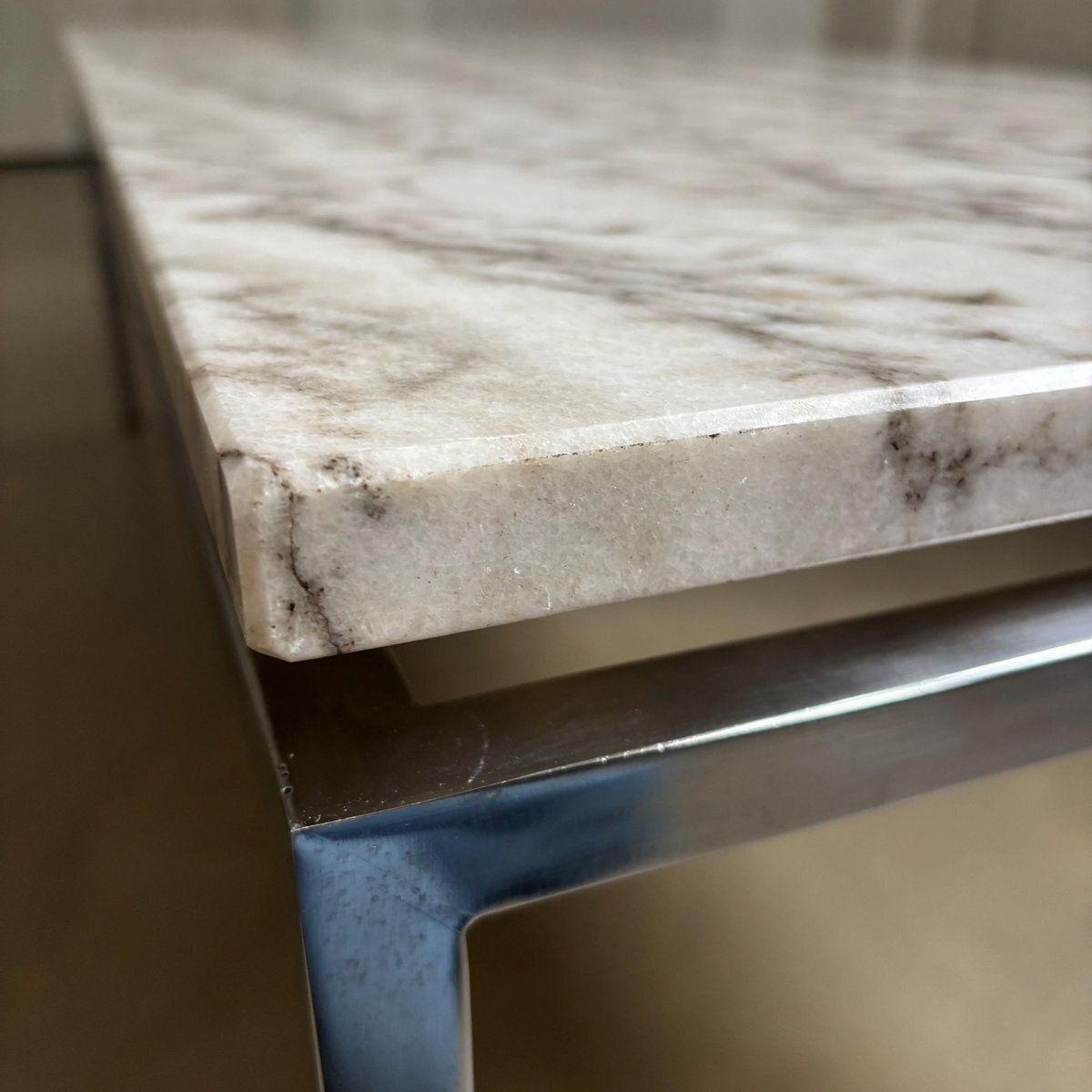 photo furniture Vintage Coffee Table With Marble Top By Gerard Van Den Berg For T Spectrum, 1960s