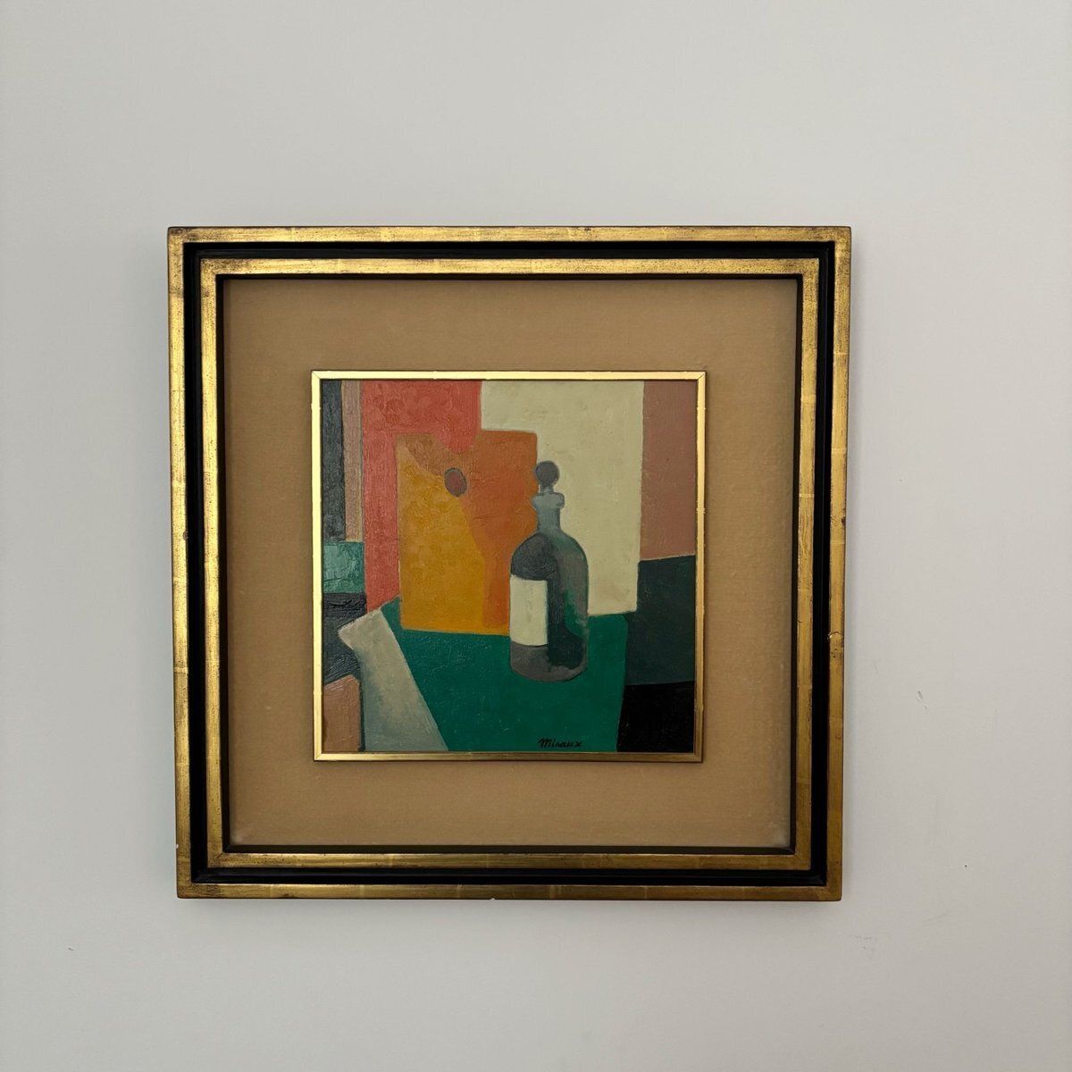 André Minaux, Still Life, Oil On Cardboard