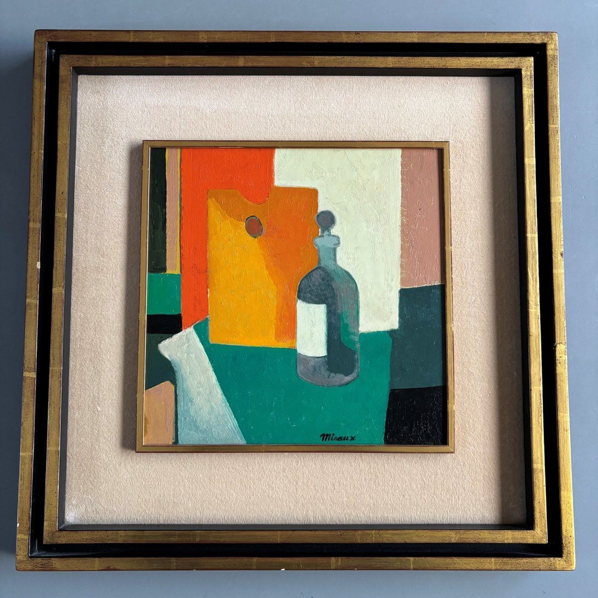André Minaux, Still Life, Oil On Cardboard photo for sale