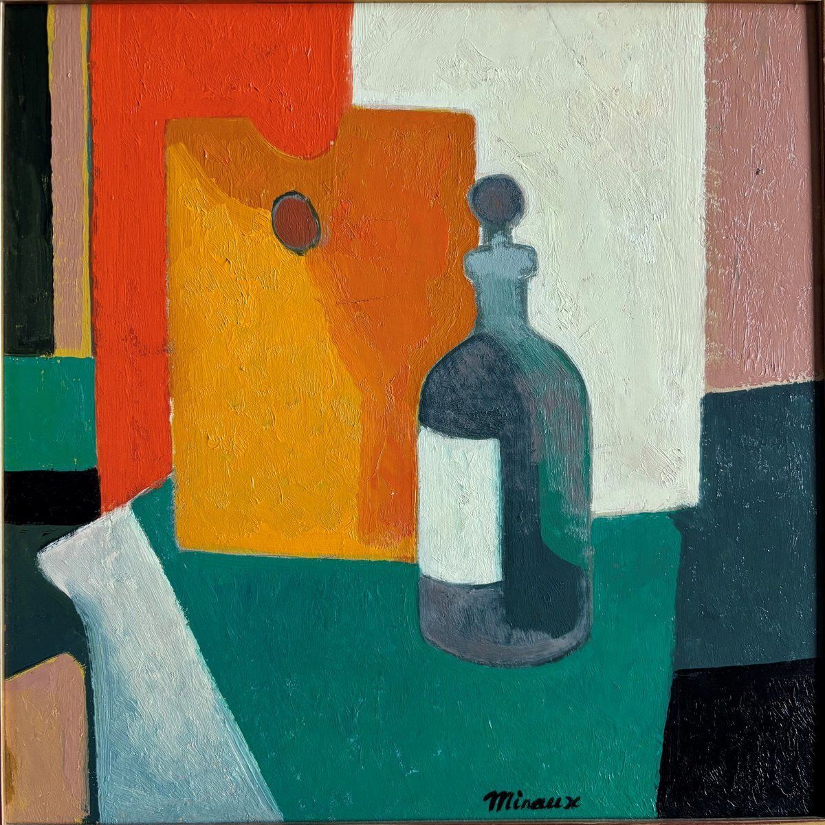 photo furniture André Minaux, Still Life, Oil On Cardboard