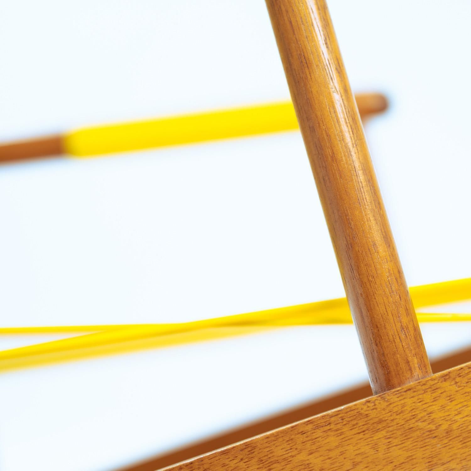photo buy 2 Beechwood Yellow 'Spaghetti' Armchairs Garden Lounge Chairs, 1960s