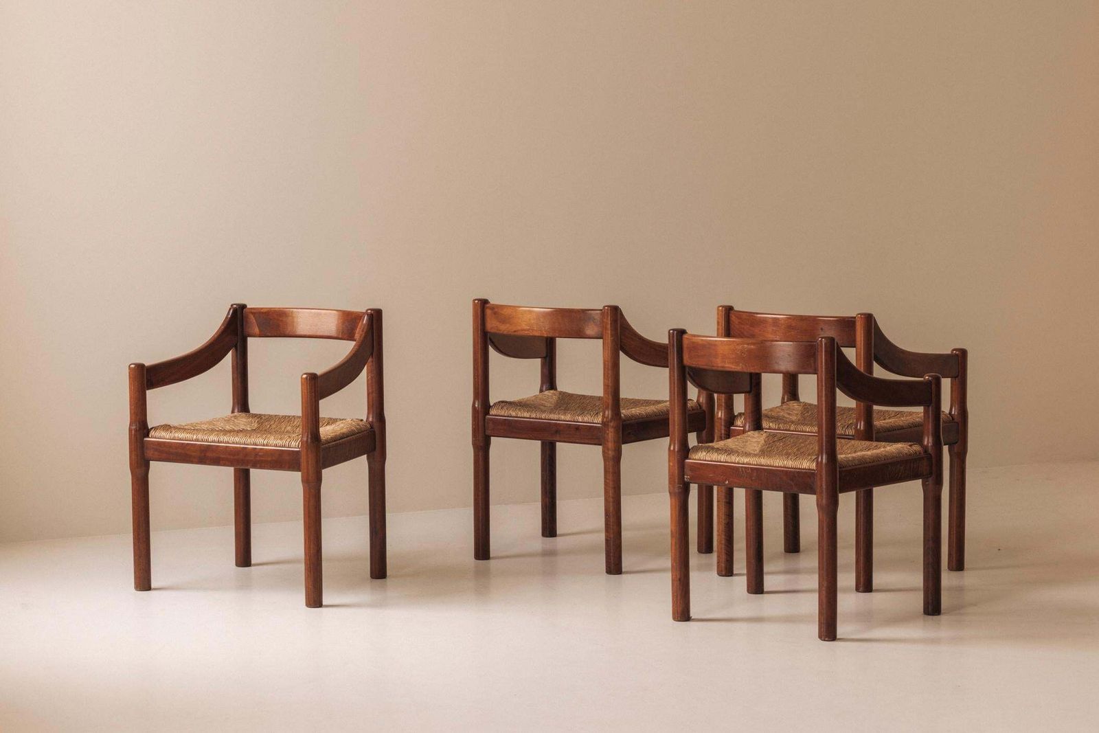 Furniture Set Of Four Carimate Chairs By Vico Magistretti For Cassina, Italy 1970s photo
