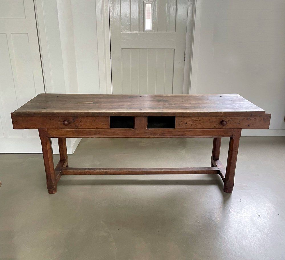 Antique Wooden Farmhouse Table 1800s photo furniture