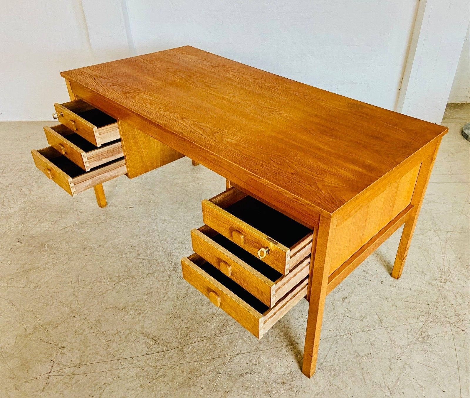 Vintage Mid  Century Retro Danish  Oak Desk By Domino Møbler  1960,S photo 1495.0