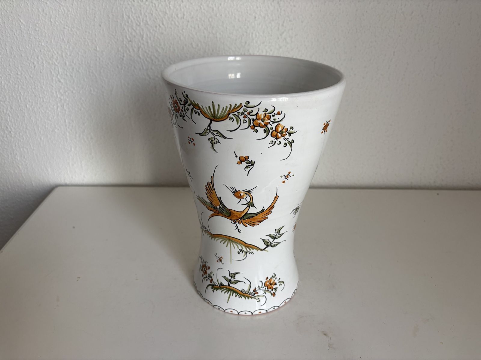 Vintage 1970s Moustiers Earthenware Vase   26 Cm photo for sale