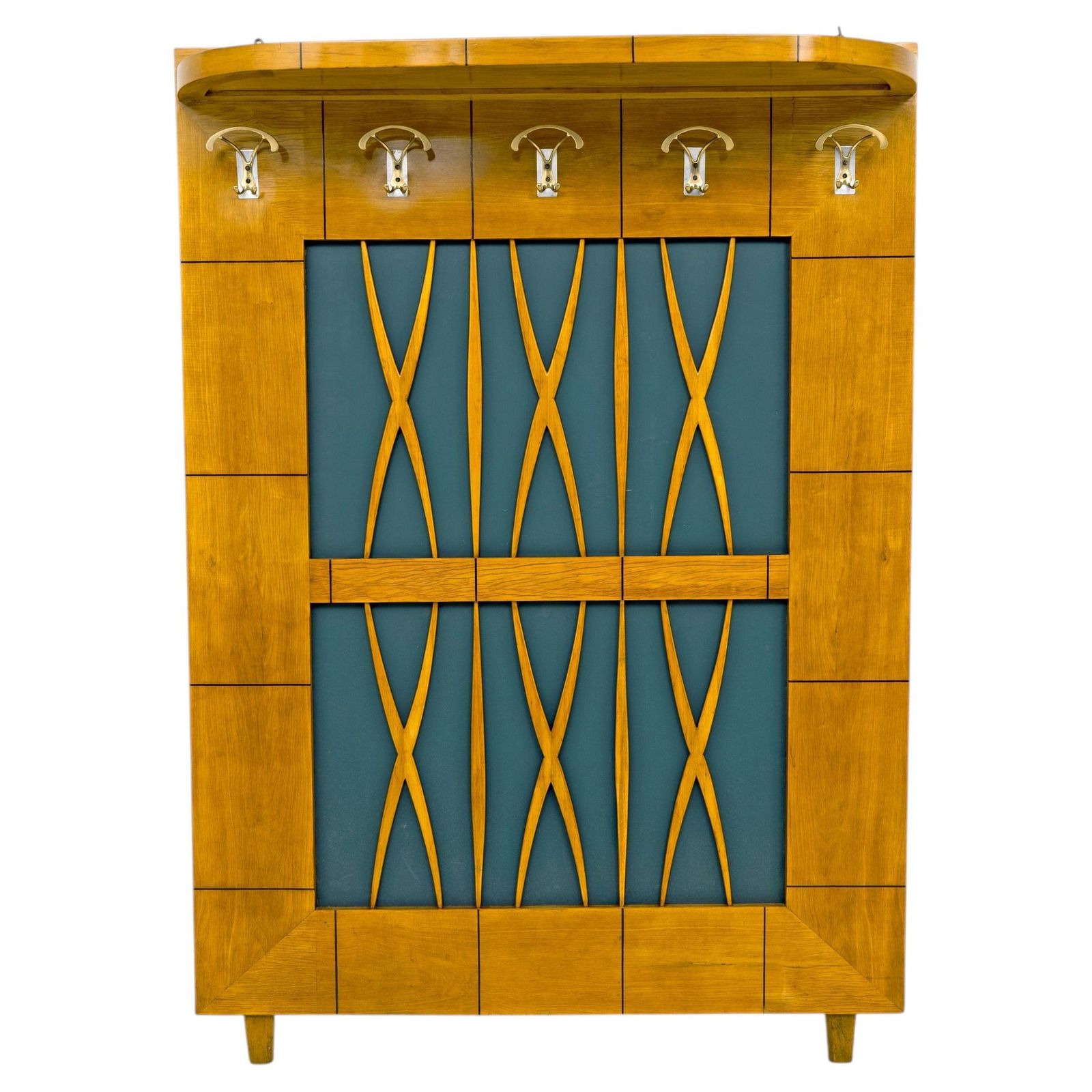 Italian Art Deco Maple Coat Rack In The Style Of Paolo Buffa 1950s