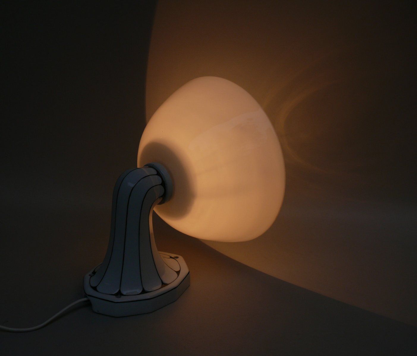 German Wall Lamp In Porcelain And White Cased Glass, 1890s photo buy
