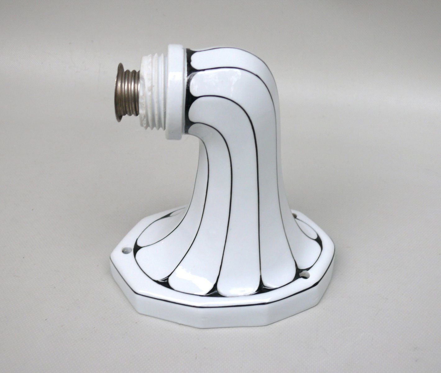 photo for sale German Wall Lamp In Porcelain And White Cased Glass, 1890s