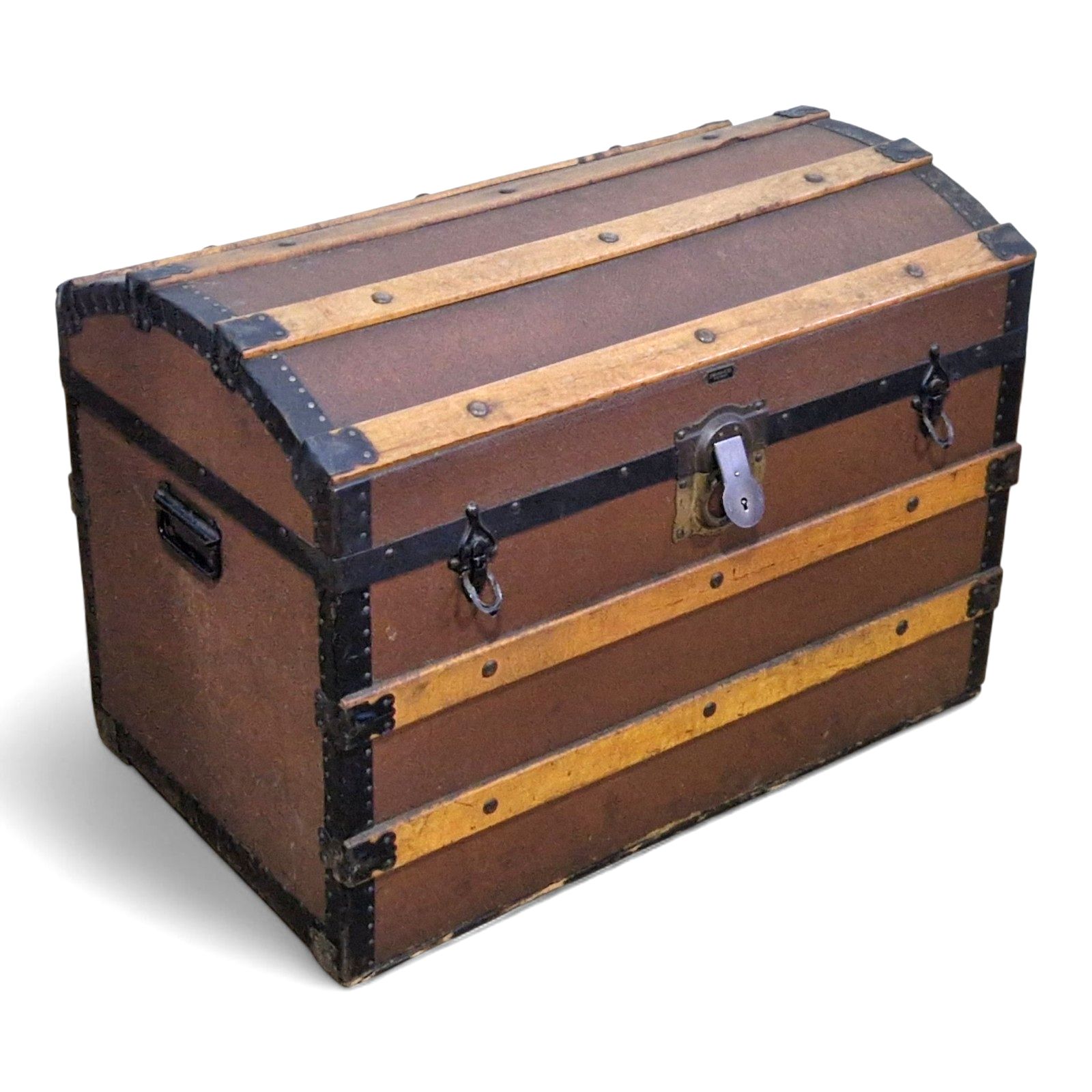 Victorian Dome Top Travel Trunk Antique Steamer Chest Blanket Storage Box photo 149.0