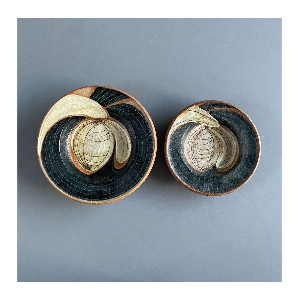 Stoneware Plates By Noomi Backhausen For Soholm Stentoj, 1970s, Set Of 2
