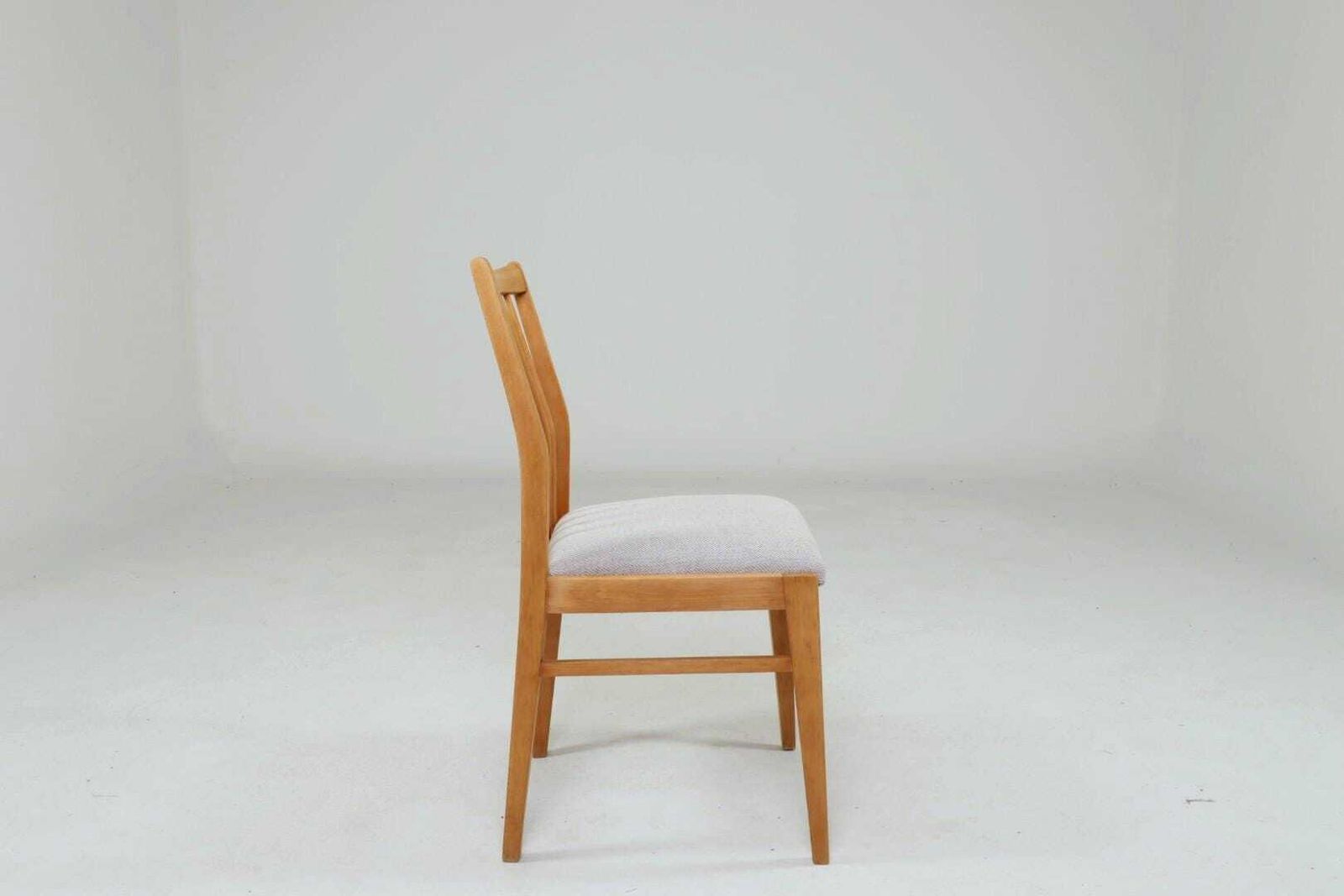 Vintage Dining Chairs Set Of 4, Natural Beech Wood, Herringbone Upholstery photo buy