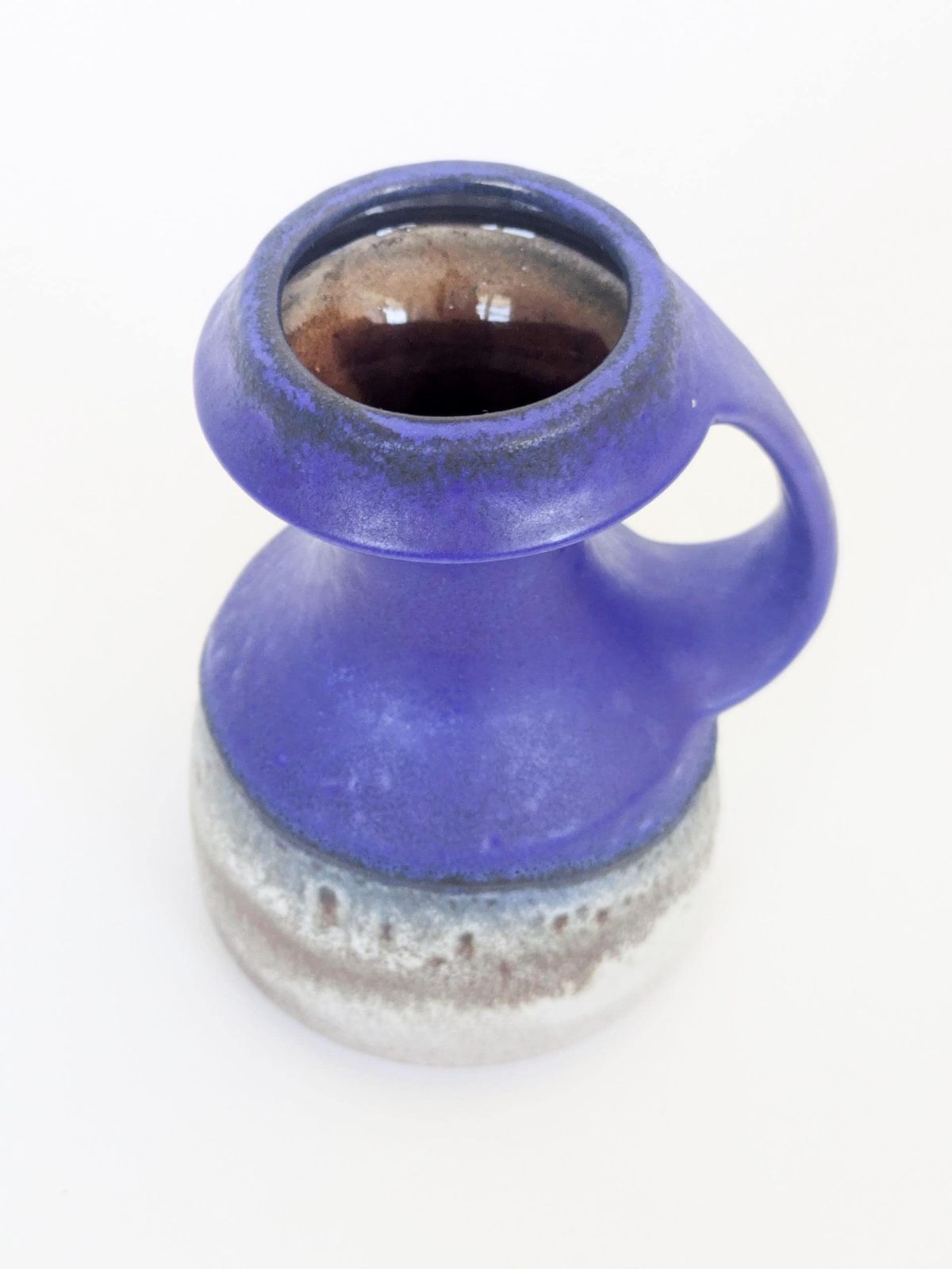 Woonaccessoires Steuler West Germany Klein Blue Handle Vase Fat Lava Mcm Wgp Cari Zalloni Style photo