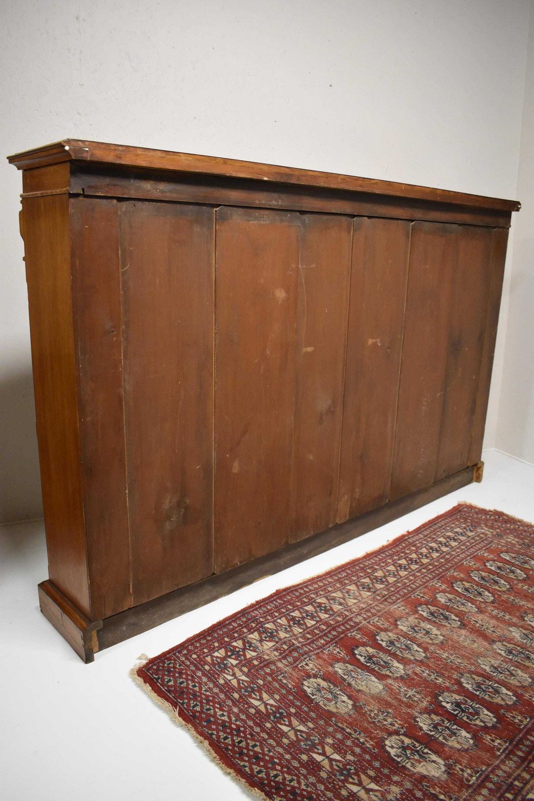 photo vintage Large Antique Victorian Oak Library Breakfront Barristers Display Bookcase