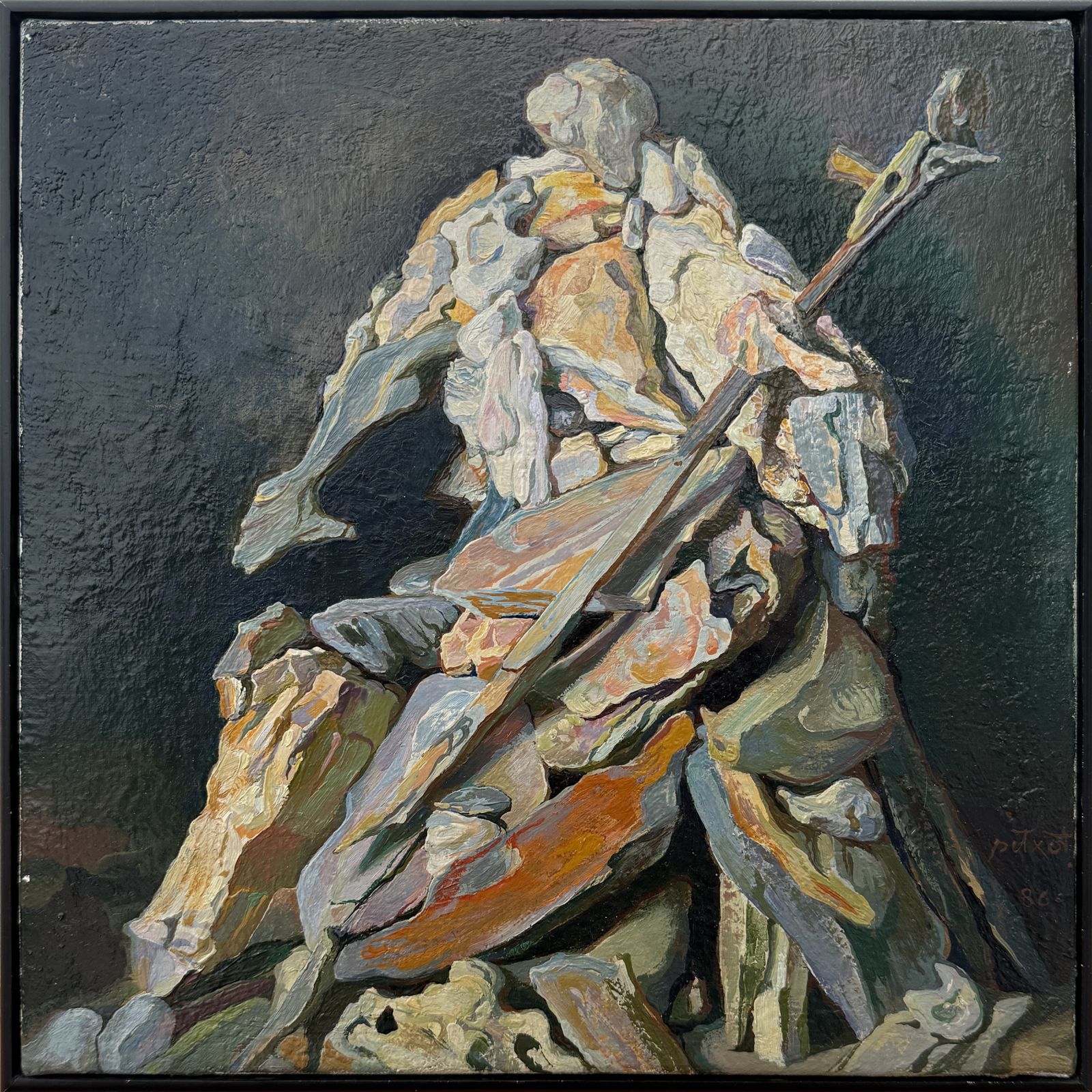 Antoni Pitxot Surrealist Mineral Still Life With Dalinian Organic Forms And Textured Surface 1986