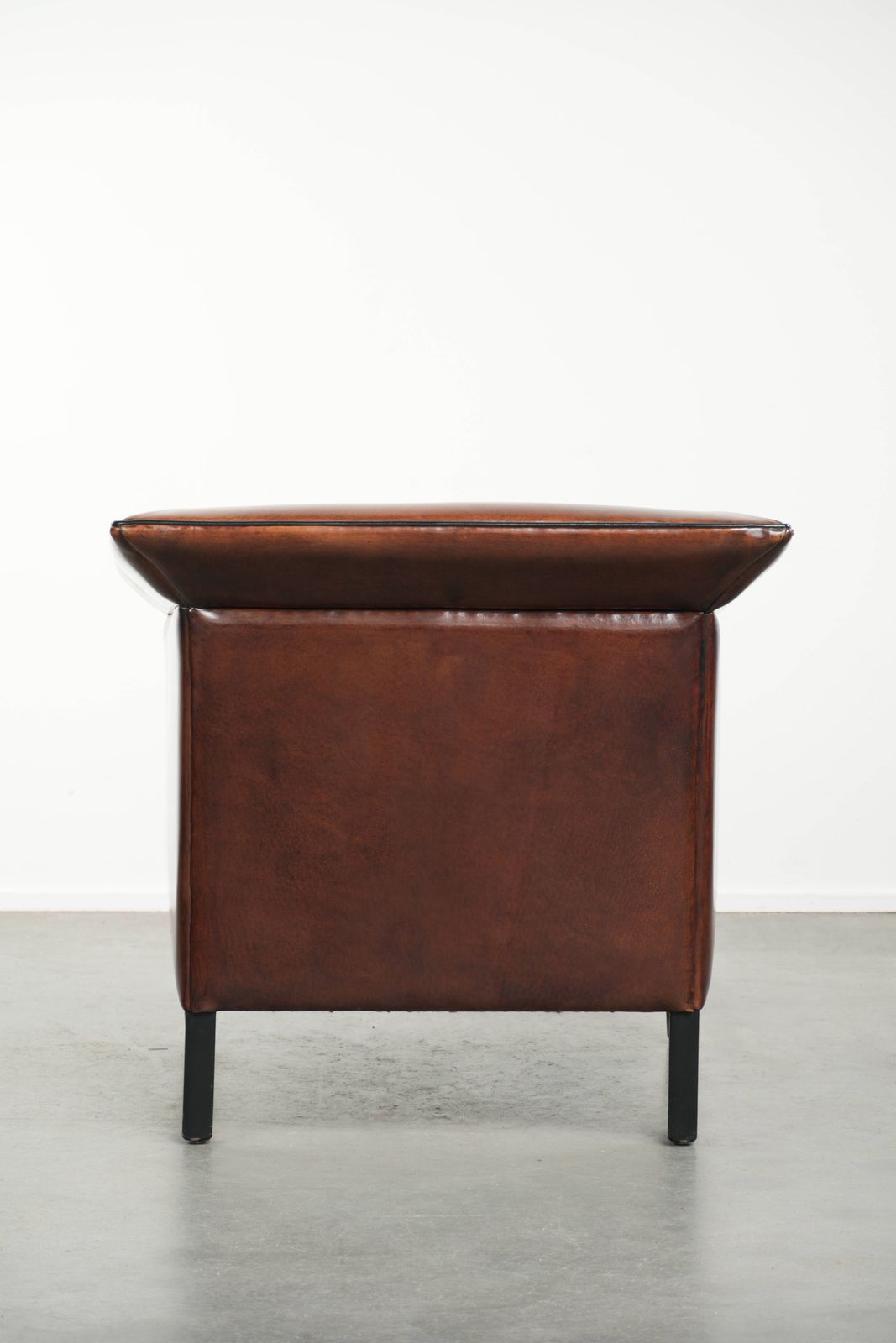 Beautiful, Sleek Art Deco Design Armchair/Lounge Chair In Sheepskin With Black Piping And A Gorgeous Warm Color. photo Furniture