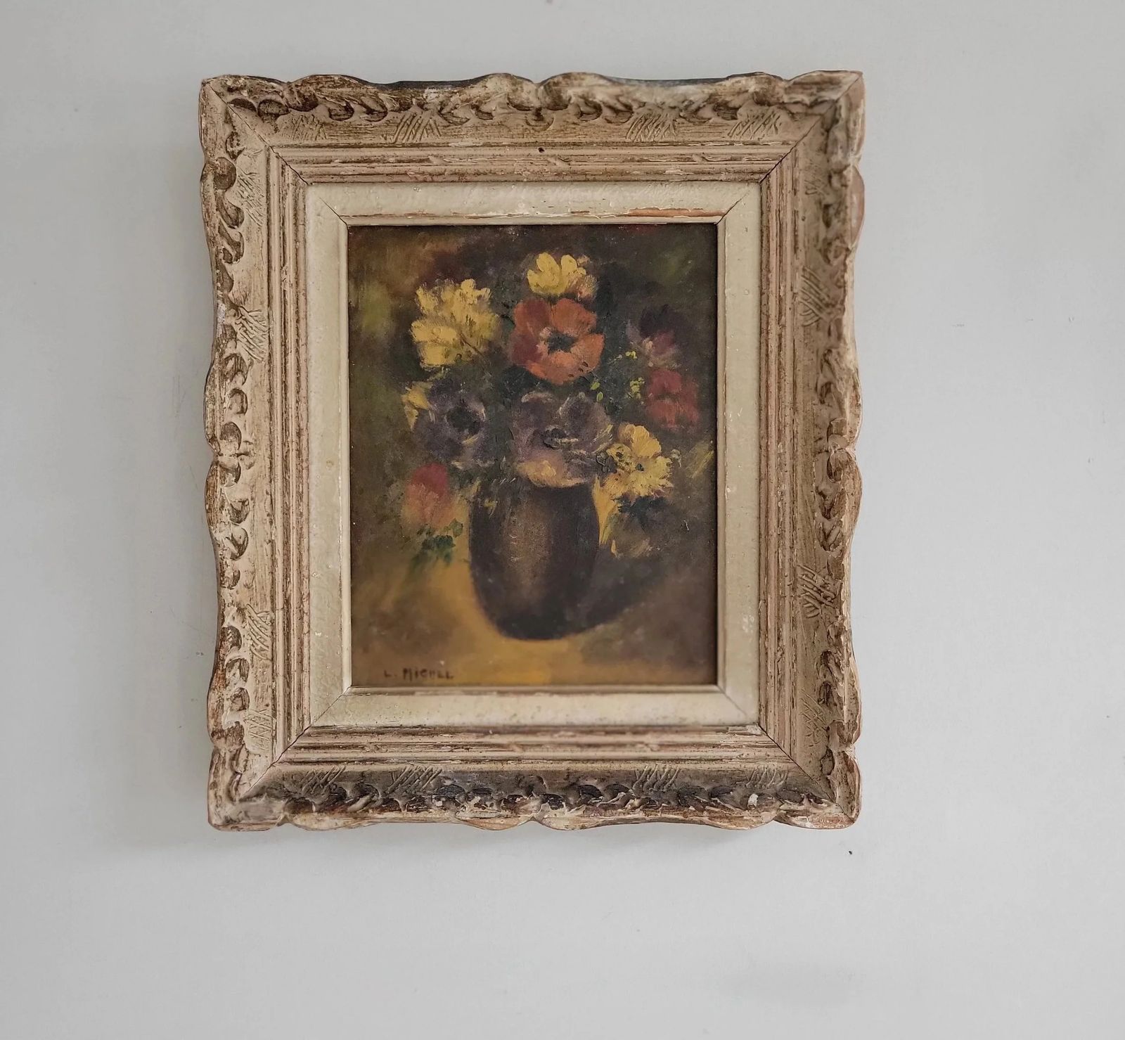 French Anemones  Original Framed French Floral Still Life photo furniture