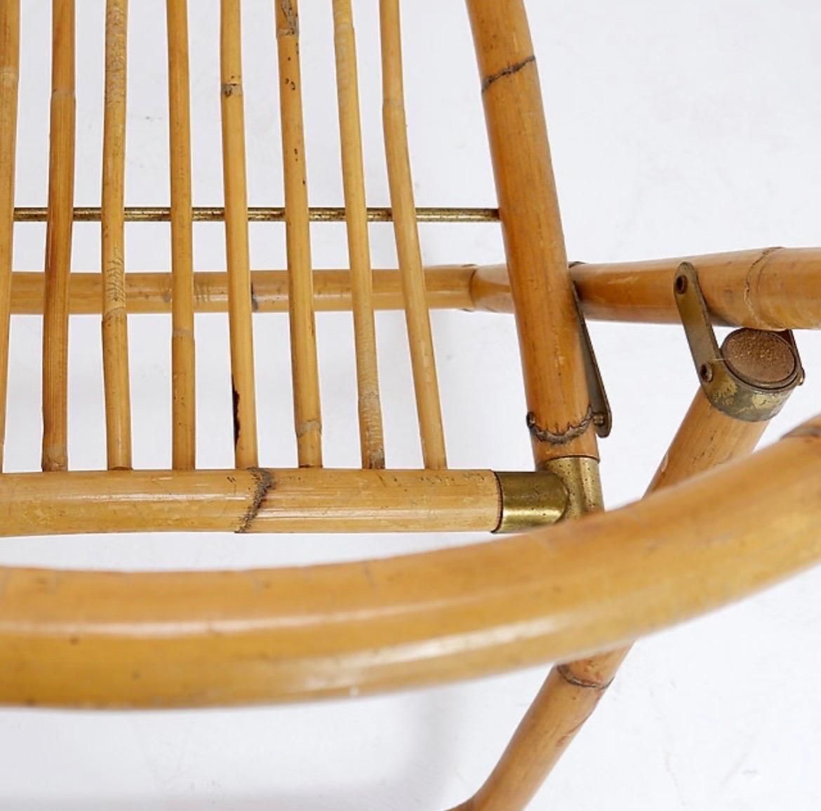 Mid Century Italian Bamboo Dal Vera Folding Chair, 1960s photo Furniture