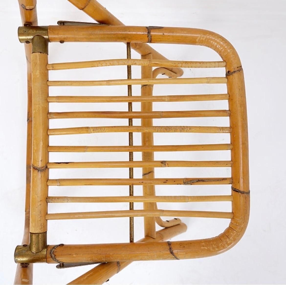 Mid Century Italian Bamboo Dal Vera Folding Chair, 1960s photo buy