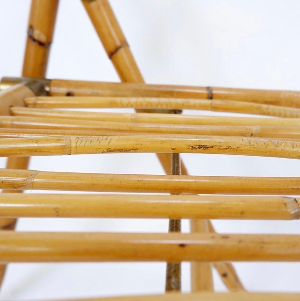 photo for sale Mid Century Italian Bamboo Dal Vera Folding Chair, 1960s