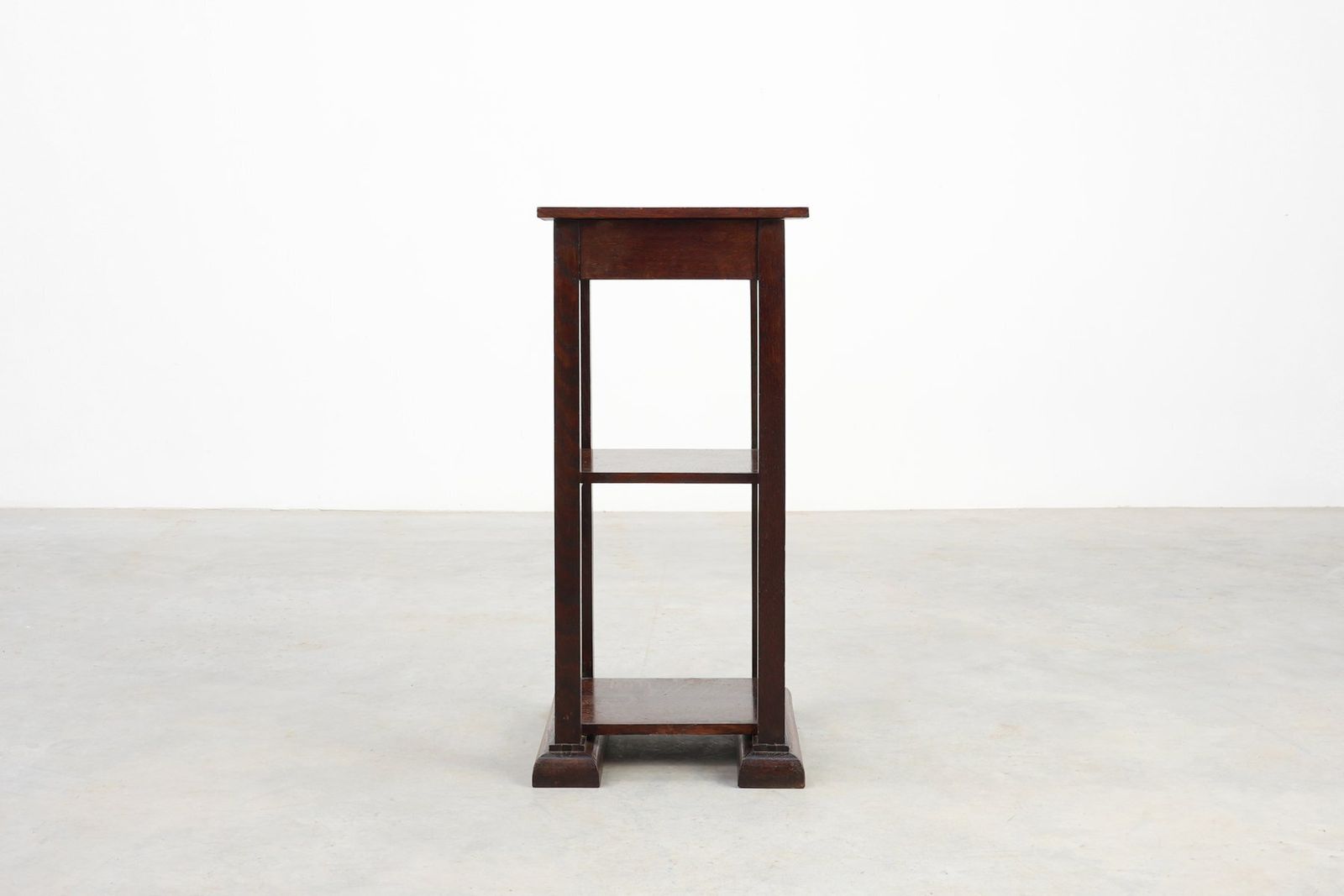 Art Deco Dark Oak Pedestal, Belgium, 1920s photo for sale