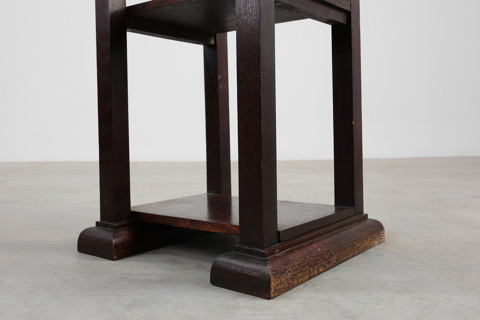 photo for sale Art Deco Dark Oak Pedestal, Belgium, 1920s