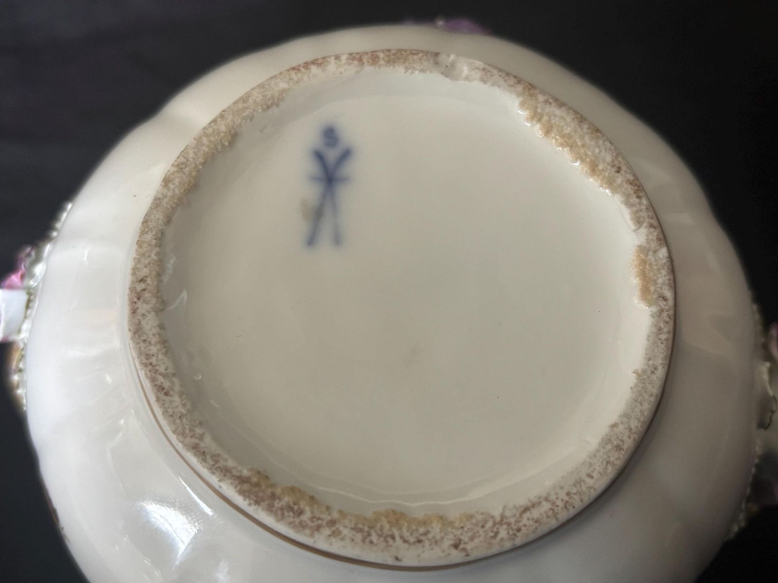 A Pair Of Antique Meissen Floral Encrusted Handle Vases C1910 Stunning Detail photo vintage