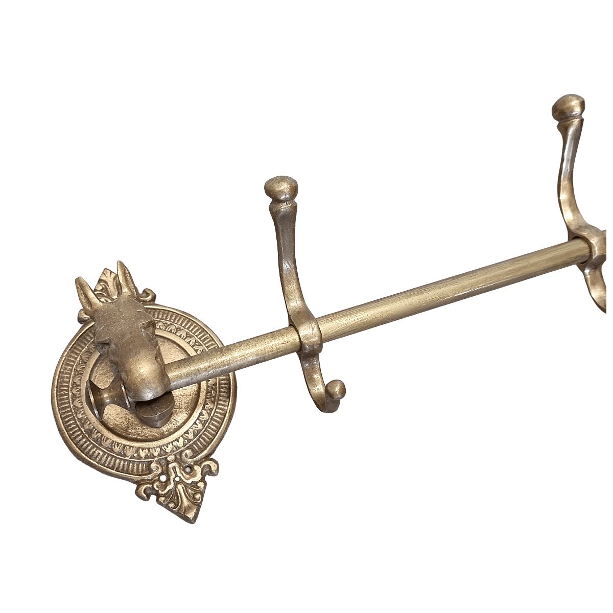 Brass Coat Rack With Horse Heads, 1950/60s photo for sale
