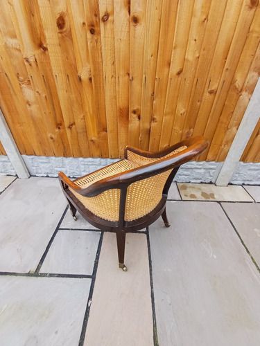 Regency Period Oak Bergere Library Chair Or Bedroom Chair Attributed To Gillows photo vintage