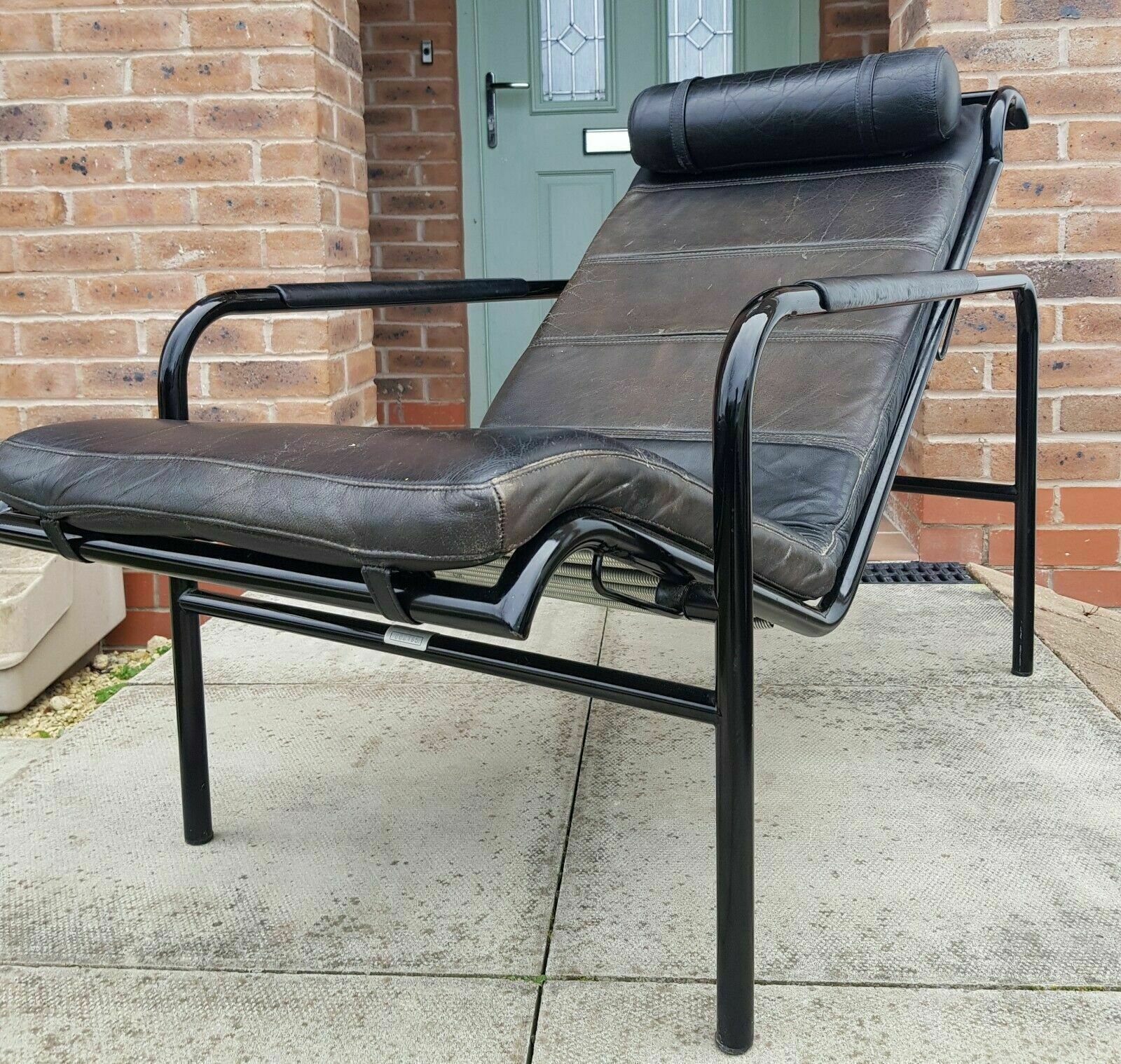 Rare Vintage Zanotta Leather Genni Lounge Chair Gabriele Mucchi With Footstool photo furniture