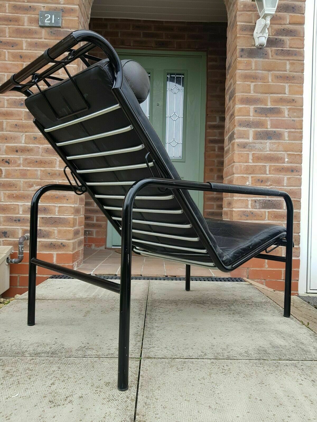 Rare Vintage Zanotta Leather Genni Lounge Chair Gabriele Mucchi With Footstool photo for sale
