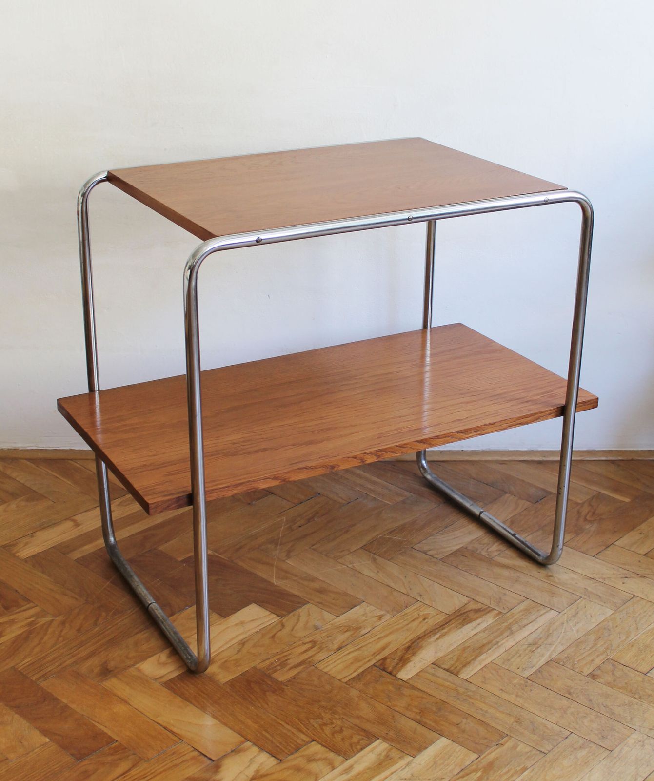 Modernist Tubular Steel Side Table | Marcel Breuer Style photo furniture