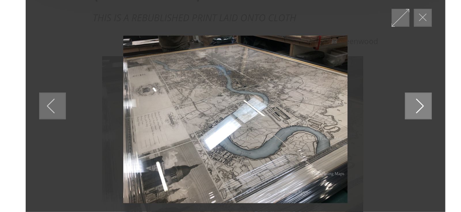 Greenwood's Map Of London Blue River Circa 1827 Framed Distressed Black 81”X53” photo buy